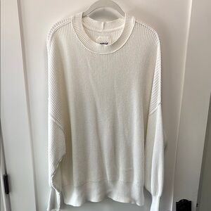 Aerie Soft White Knit Top Sweater